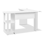 Artiss Computer Desk Shelf L-Shape White 136CM FURNI-N-DESK01-WH-AB