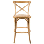 Aster Crossback Bar Stools Dining Chair Solid Birch Timber Rattan Seat - Oak V315-VOD-CAFE-11