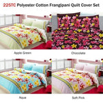 Floating Frangipani Quilt Cover Set Aqua Single V442-ABR-QUILTCS-FLOATINGFRANGIPANI-AQUA-SB