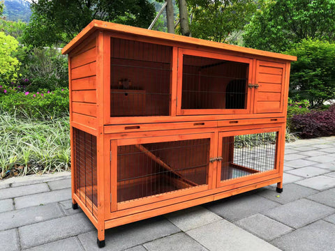 YES4PETS 150 cm XXL Double Storey Rabbit Hutch Guinea Pig Ferret Cage Cat House V278-IRIS