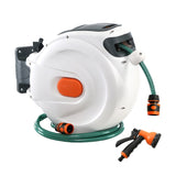 Greenfingers Water Hose Reel 10M Retractable Garden Spray Gun AutoRewind HR-WA-BNS-10M-PLS