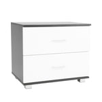 Bedside Table with Drawers MDF - Black White CBT-59-40-51-WHBK