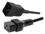 1m Lockable IEC C19 - C20 Cable: Black 011.180.2110