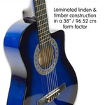 Karrera 38in Pro Cutaway Acoustic Guitar with Bag Strings - Blue Burst CC38-PRO-SBU