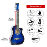 Karrera 38in Pro Cutaway Acoustic Guitar with Bag Strings - Blue Burst CC38-PRO-SBU