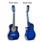 Karrera 38in Pro Cutaway Acoustic Guitar with Bag Strings - Blue Burst CC38-PRO-SBU