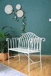 White Lavinia Iron Outdoor Bench V231-MIB-71