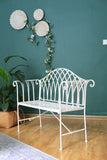 White Lavinia Iron Outdoor Bench V231-MIB-71