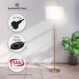 Sarantino Brushed Gold Height-Adjustable Metal Floor Lamp LMP-MLM-50724