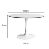 Levede Dining Table Kitchen 6 Person White CH1102-WH-120