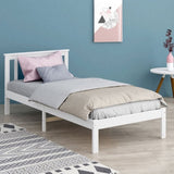 Levede Wooden Bed Frame Single Size Mattress Base Timber White BF1034-S-WH