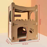 YES4PETS Cat Cardboard House Tower Condo Scratcher Pet Post Furniture Double Storey V278-FH-0001-CARBORD-HOUSE