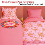 Oilily Prom Flowers Pink Cotton Quilt Cover Set Single V442-HIN-QUILTCS-PROMFLOWERS-PINK-SB