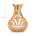 Essential Oil Aroma Diffuser and Remote - 500ml Flower Top Wood Mist Humidifier V238-SUPDZ-39912422998096