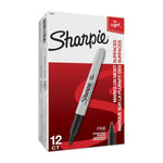 SHARPIE Permanent Marker Fine Point Black Box of 12 V177-D-SH30001