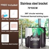 65x70cm Portable Foldable Bathtub PVC Water Tub Place Room Spa Bath Bucket Adult Folding V201-HLYT001-LEAF