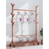 Portable Clothes Rack Coat Garment Stand Bamboo Rail Hanger Airer Closet V63-838101