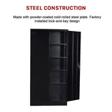 Two-Door Shelf Office Gym Filing Storage Locker Cabinet Safe V63-799127