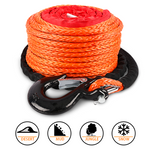 ZESUPER Winch Rope 9.5MM X 30M Dyneema SK75 Hook Synthetic Car Tow Recovery Cable Hook V211-AUEB-WR006