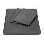 KENSINGTON 1200TC COTTON SHEET SET IN STRIPE-DOUBLE - CHARCOAL ABM-202131