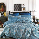 250TC Oliver Cotton Reversible Quilt Cover Set Queen V442-ATX-QUILTCS-OLIVER-BLUE-QS