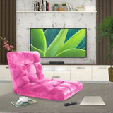 SOGA Floor Recliner Folding Lounge Sofa Futon Couch Folding Chair Cushion Light Pink LOUNGECHAIRLIGHTPINK