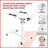 Laptop Desk Portable Mobile Computer Table Stand Adjustable Bed Study V63-841971