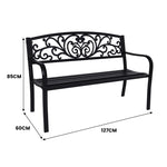 Wallaroo Steel Outdoor Garden Bench - Floral GDB-JOY-201