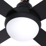 Devanti 52'' Ceiling Fan AC Motor w/Light w/Remote - Black CF-RC-52-BK