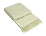 Kensington Throw - 10% Cashmere/ 90% Super Fine Merino Wool - Ivory V164-KE12