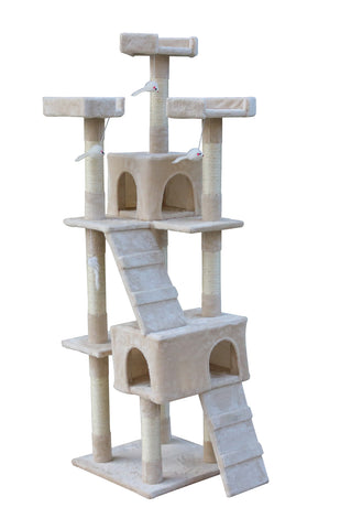 YES4PETS 170cm Cat Scratching Post Tree Post House Tower with Ladder Furniture Beige V278-CT170-BEIGE