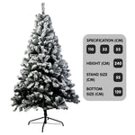 Christabelle Snow-Tipped Snowflocked Artificial Christmas Tree 2.4m 1500 Tips CMT-BXS-213-SN