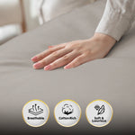 4pc 1000 Thread Count Cotton Rich King Bed Sheet Set CVC Microfibre Blend Silver CVC-10KS-SL