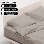 4pc 1000 Thread Count Cotton Rich King Bed Sheet Set CVC Microfibre Blend Silver CVC-10KS-SL