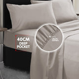 4pc 1000 Thread Count Cotton Rich King Bed Sheet Set CVC Microfibre Blend Silver CVC-10KS-SL