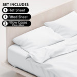 4pc 1000 Thread Count Cotton Rich King Bed Sheet Set CVC Microfibre Blend - White CVC-10KS-WH