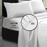 4pc 1000 Thread Count Cotton Rich King Bed Sheet Set CVC Microfibre Blend - White CVC-10KS-WH