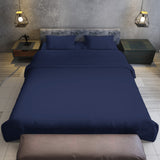 4pc 1000 Thread Count Cotton Rich Queen Bed Sheet Set CVC Navy CVC-10QS-NV