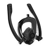 Snorkel Mask Full Face Diving Mask Snorkel Swim Goggles 180&deg; View Anti Fog Small V255-YX-001-BLACK-SM