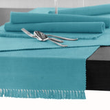 Hoydu Cotton Ribbed Table Runner 45cm x 200cm - AQUA V442-GNA-TABLER-RIBBED-200CM-AQUA