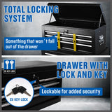 Black Tool Box 7 Drawer Chest Cabinet Trolley Toolbox Garage Storage Lockable Brake V465-95233