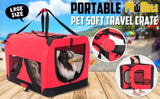 Portable Soft Dog Cage Crate Carrier L RED V274-PET-3002L-RD