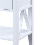 Sarantino Greta Bedside Table with Drawer - White TBL-389-03-WH