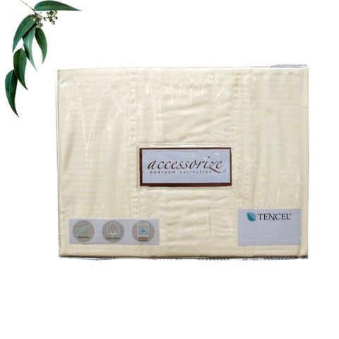 Accessorize Tencel Cotton Blend Quilt Cover Cream King V442-HIN-QUILTCS-TENCELCOTTON-STONE-KI