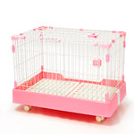 YES4PETS Large Pink Pet Dog Cage Cat Rabbit Crate Kennel With Potty Pad And Wheel V278-DPP03-XL-03-PINK