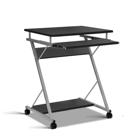 Artiss Metal Pull Out Table Desk - Black MET-DESK-105-BK
