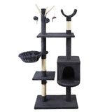 i.Pet Cat Tree 140cm Tower Scratching Post Scratcher Trees Toys Condo Bed Grey PET-CAT-FL08-GR