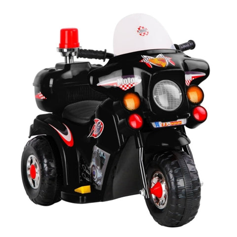 Rigo Kids Electric Ride On Police Motorcycle Motorbike 6V Battery Black RCAR-MBIKE99-BK