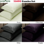 Pure Zone 750 Thread Count Combo Set Ivory DOUBLE V442-ABR-SHEETS-750TCCOMBO-IVORY-DS