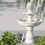 Gardeon Solar Water Feature 3-Tier Fountain with Pump Kit Bird Bath 93CM Ivory FOUNT-3LVL-IVORY